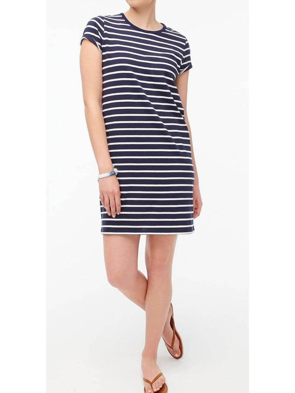 J.Crew Factory Striped T-Shirt Midi Dress